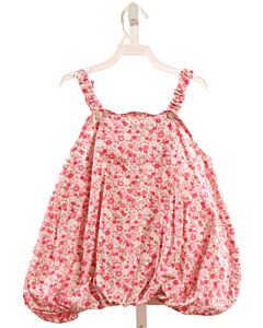 ALICE KATHLEEN  PINK  FLORAL  SLEEVELESS SHIRT WITH BUBBLE HEM