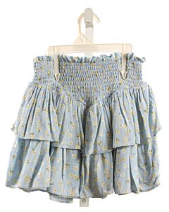 CECE GIRLS  LT BLUE  FLORAL SMOCKED SKIRT