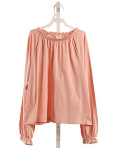 CREWCUTS  PINK    KNIT LS SHIRT WITH RUFFLE