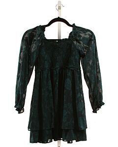 RARE EDITIONS  FOREST GREEN   EMBROIDERED PARTY DRESS