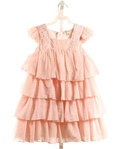 TULLEEN  PINK  SWISS DOT  PARTY DRESS WITH RUFFLE