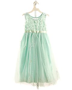 SOUZA!  MINT TULLE FLORAL APPLIQUED PARTY DRESS