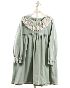 PHI CLOTHING  LT BLUE VELVET   PARTY DRESS WITH LACE TRIM