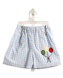 THE BEAUFORT BONNET COMPANY  LT BLUE  GINGHAM APPLIQUED SHORTS