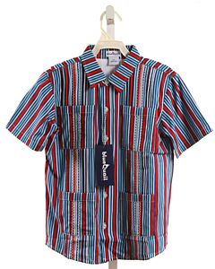 BLUE QUAIL  RED  STRIPED  DRESS SHIRT