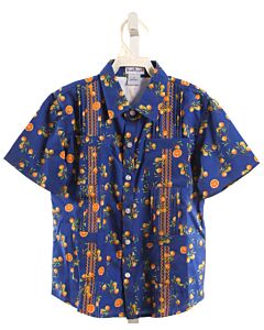 BLUE QUAIL  ORANGE  PRINT  DRESS SHIRT