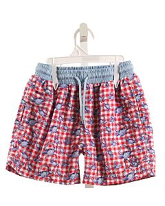 PRODOH  RED  GINGHAM  SWIM TRUNKS