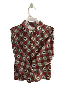 RACHEL RILEY  RED  PLAID PRINTED DESIGN KNIT LS SHIRT
