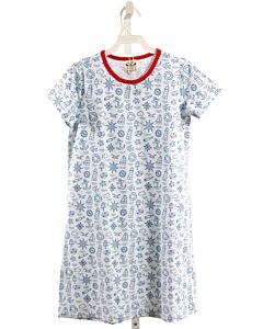 THE OAKS APPAREL   BLUE KNIT  PRINTED DESIGN DRESS