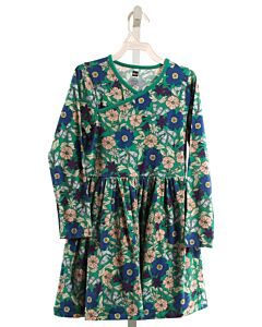 TEA  GREEN  FLORAL  KNIT DRESS