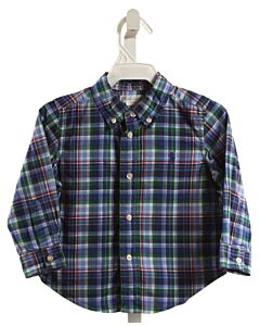 RALPH LAUREN  BLUE  PLAID  DRESS SHIRT
