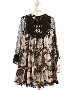 RICRAC & RUFFLES  BLACK   PRINTED DESIGN DRESS