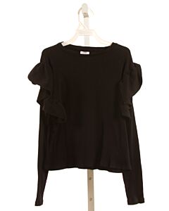 ZARA  BLACK    KNIT LS SHIRT WITH RUFFLE