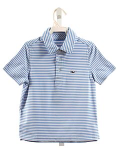 VINEYARD VINES  LT BLUE  STRIPED  KNIT SS SHIRT