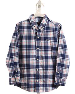 VINEYARD VINES  NAVY  PLAID  DRESS SHIRT