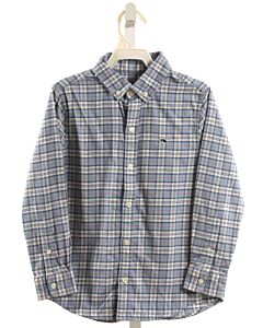 VINEYARD VINES  LT BLUE FLANNEL PLAID  DRESS SHIRT