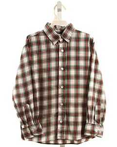 BELLA BLISS  GREEN  PLAID  DRESS SHIRT