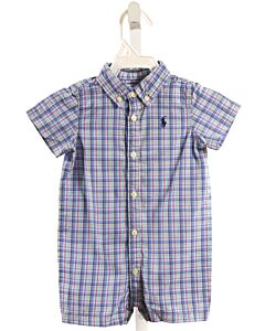 RALPH LAUREN  LT BLUE  PLAID  SHORTALL