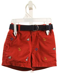 RALPH LAUREN  RED   EMBROIDERED SHORTS
