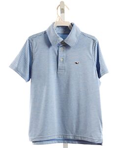VINEYARD VINES  LT BLUE  STRIPED  KNIT SS SHIRT