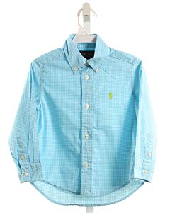 RALPH LAUREN  LT BLUE  GINGHAM  DRESS SHIRT