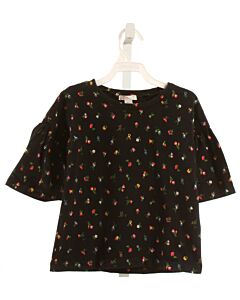 CREWCUTS  BLACK  FLORAL  KNIT SS SHIRT