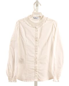 MAYORAL  WHITE   SMOCKED DRESS SHIRT WITH RUFFLE