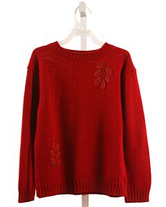 JACADI  RED WOOL  EMBROIDERED SWEATER