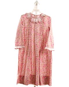 LOS ENCAJEROS  PINK  FLORAL  DRESS WITH RUFFLE