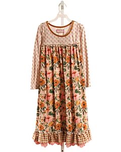 CHEEKY PLUM  MULTI-COLOR  FLORAL  LOUNGEWEAR WITH EYELET TRIM