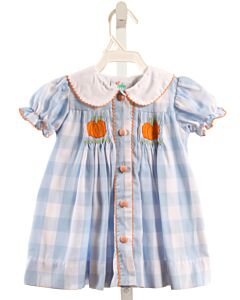 SHRIMP & GRITS  LT BLUE   SMOCKED DRESS WITH PICOT STITCHING