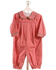 SMOCKED THREADS CECIL & LOU  RED  GINGHAM  ROMPER