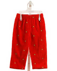 MUD PIE  RED CORDUROY  EMBROIDERED PANTS