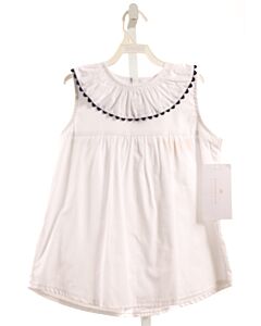 HANNAH KATE  WHITE    SLEEVELESS SHIRT WITH RIC RAC