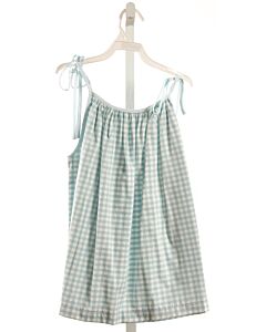 HANNAH KATE  BLUE  GINGHAM  SLEEVELESS SHIRT