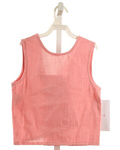 HANNAH KATE  PINK SEERSUCKER STRIPED  SLEEVELESS SHIRT