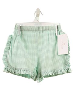 HANNAH KATE  GREEN SEERSUCKER   SHORTS WITH RUFFLE