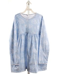 HANNAH KATE  LT BLUE  PRINT  SHIRT-LS