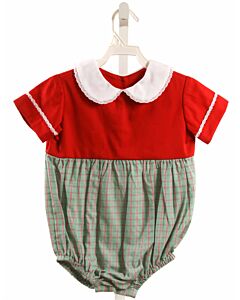HANNAH KATE  GREEN  PLAID  BUBBLE WITH LACE TRIM