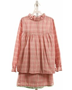 HANNAH KATE  PINK  PLAID  2-PIECE OUTFIT WITH RIC RAC