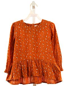 VIGNETTE  ORANGE  FLORAL  SHIRT-LS