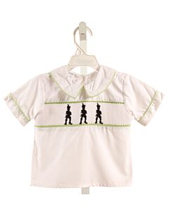 BENOIT & MATISSE  WHITE   SMOCKED SHIRT-SS