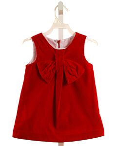 KELLY'S KIDS  RED CORDUROY   DRESS WITH BOW