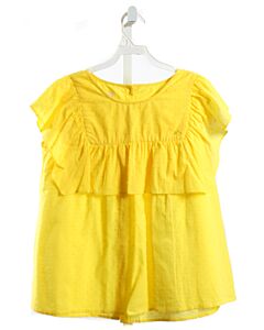 NANOS  YELLOW  SWISS DOT  SLEEVELESS SHIRT WITH RUFFLE