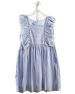 BELLA BLISS  LT BLUE  STRIPED  DRESS WITH RUFFLE