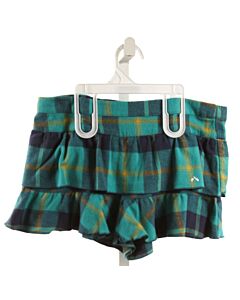 NANOS  AQUA FLANNEL PLAID  SHORTS WITH RUFFLE