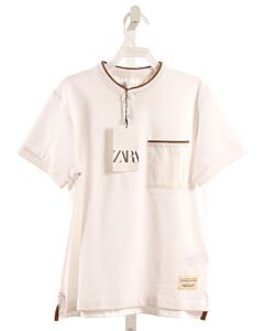 ZARA  WHITE PIQUE   SHIRT-SS