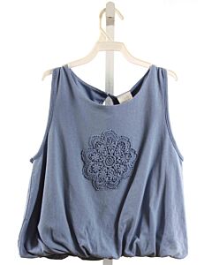 ZARA  BLUE    SLEEVELESS SHIRT WITH LACE TRIM