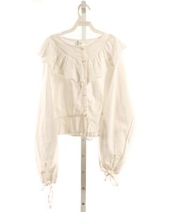 ZARA  WHITE    DRESS SHIRT WITH EYELET TRIM
