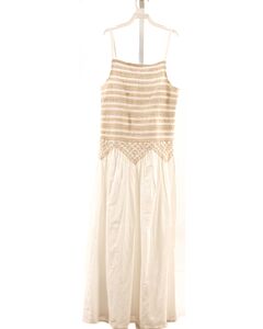 MANGO  WHITE   SMOCKED DRESS